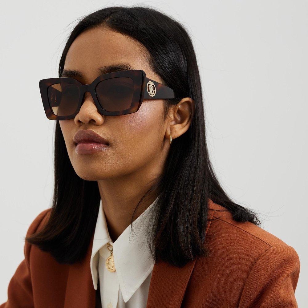 New  - Burberry Havana Brown New Be4344 3316/13 Women 4344 Sunglasses - Picture 3 of 14